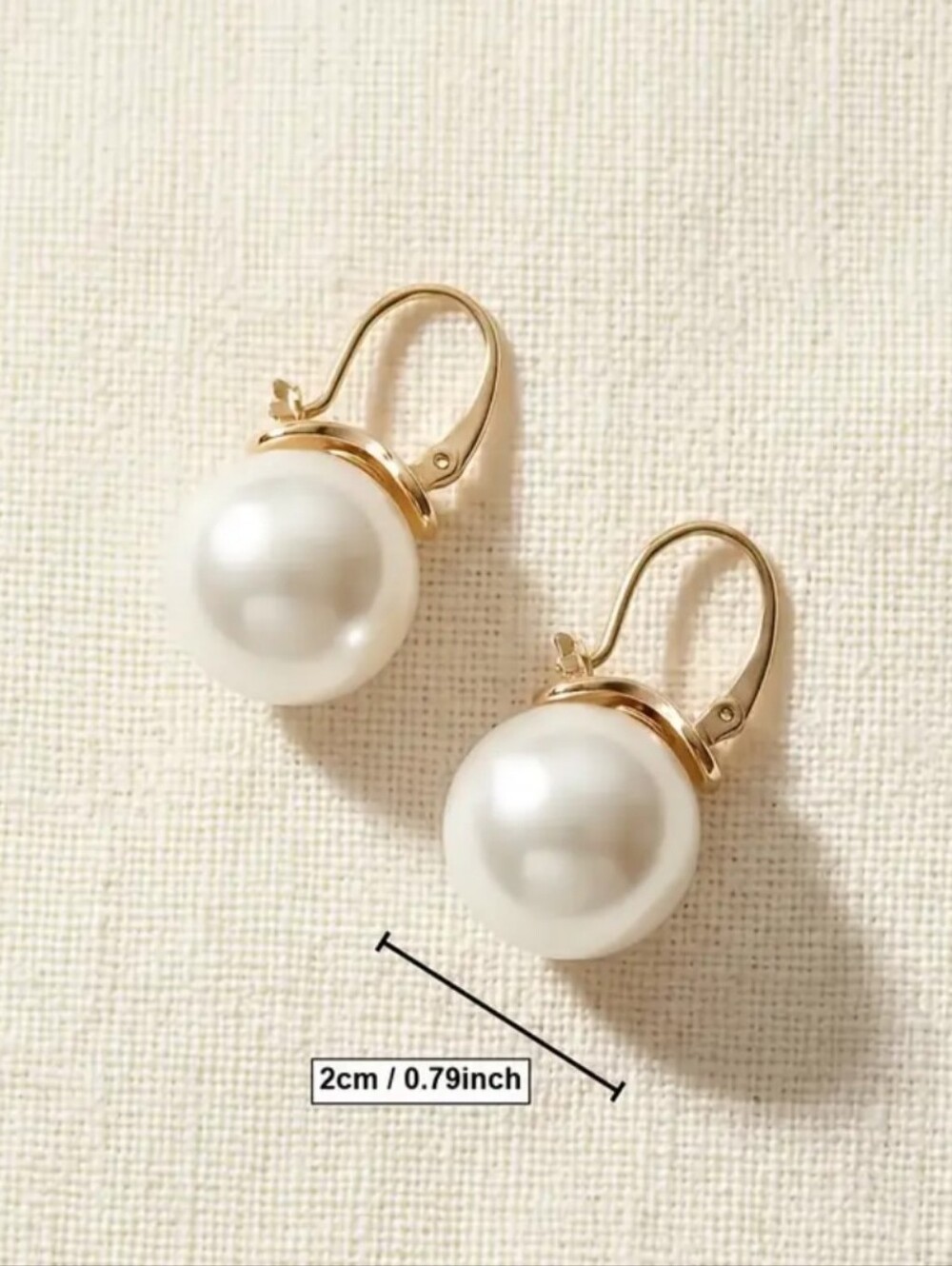 Gold Filled Pearl Hoop Earrings - Picture 3 of 3
